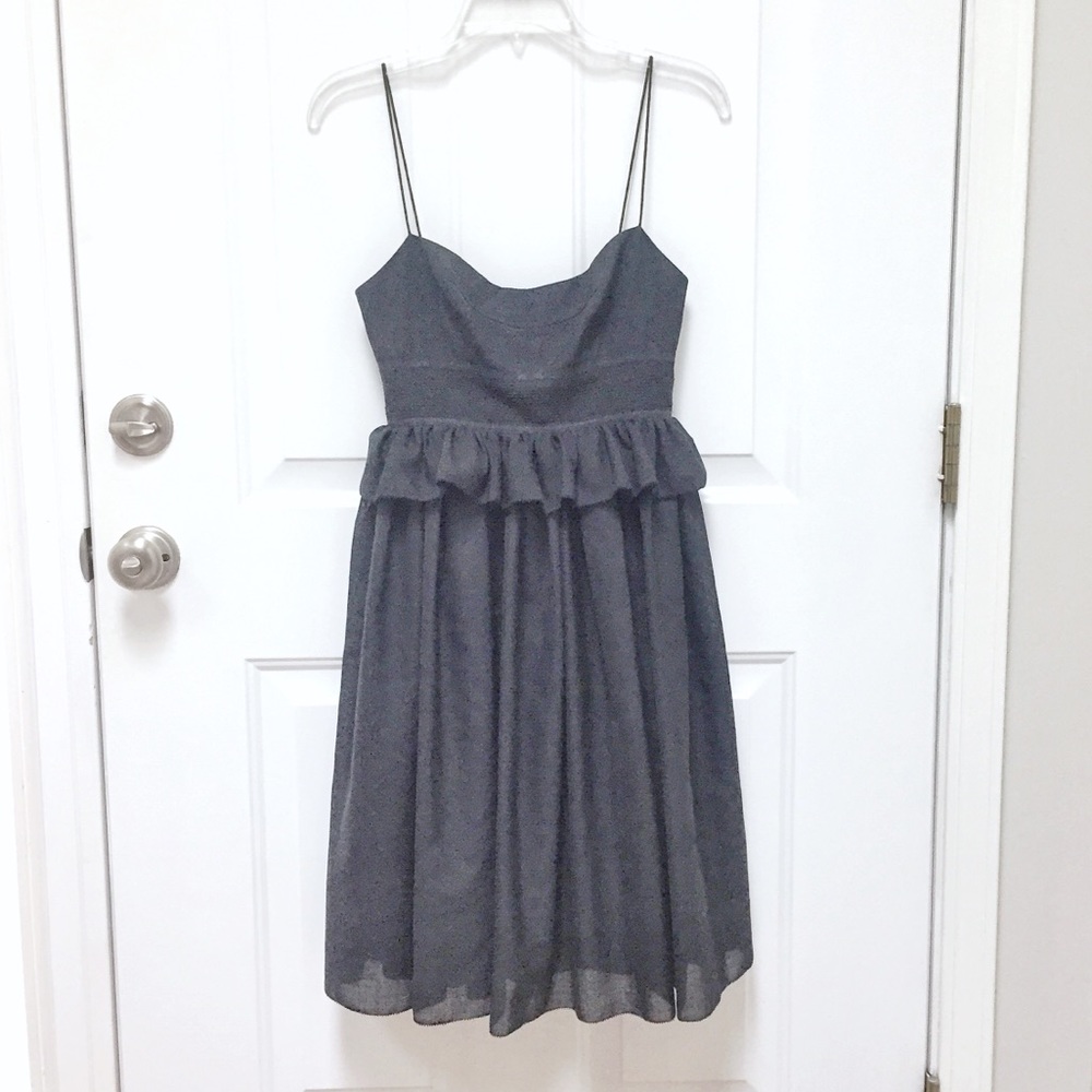 J Crew Black Tiered Ruffle Dress